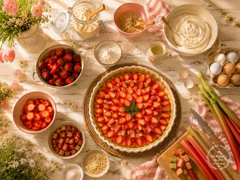 Erdbeer-Rhabarber-Tarte