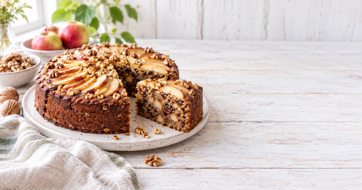 Apple Walnut Cake with No Added Sugar – moist, nutty, sweetened with fruit only