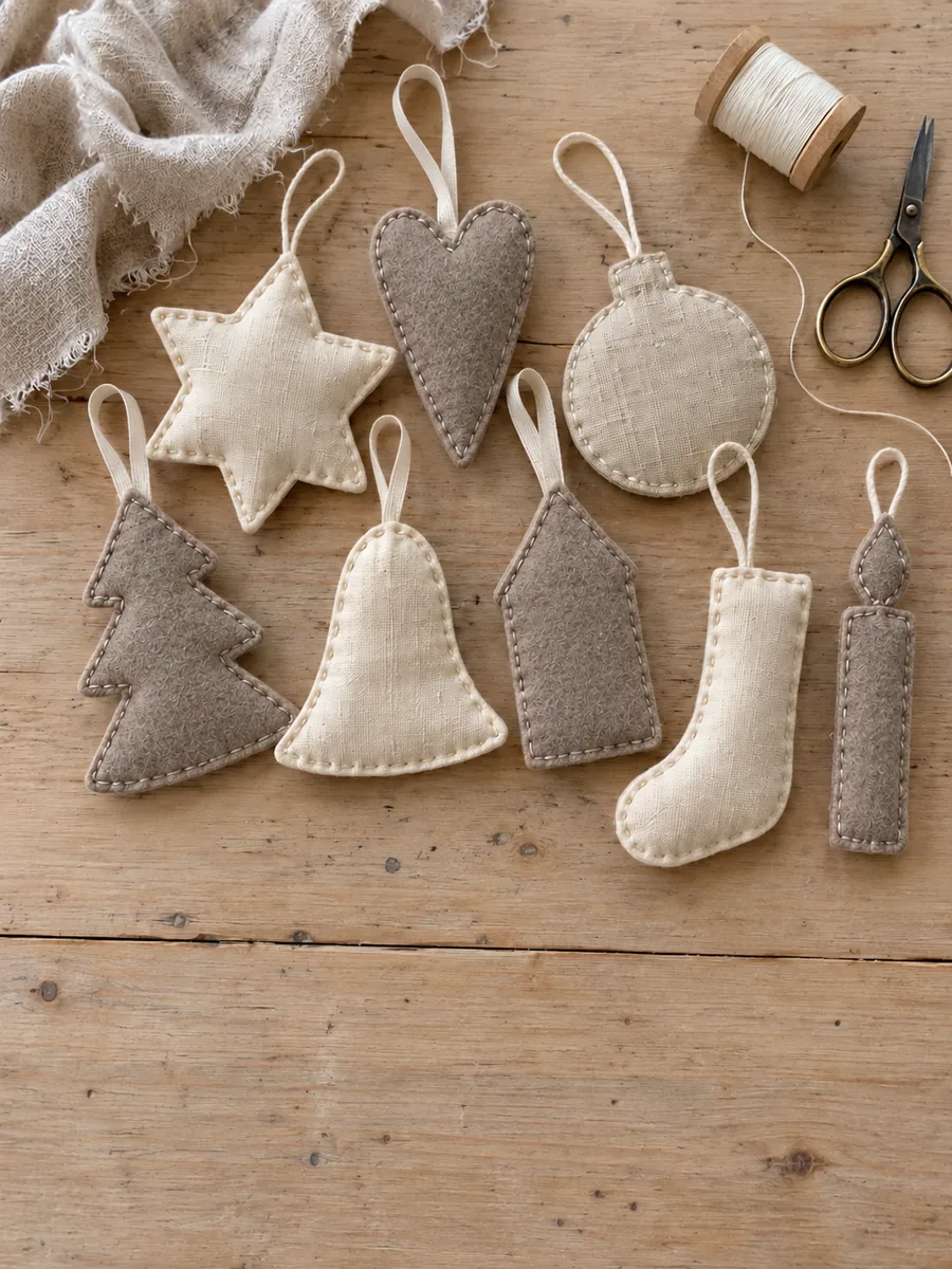 Cover of the Villa Bloom sewing magazine Christmas Collection No. 01: 24 tree ornaments in linen and felt